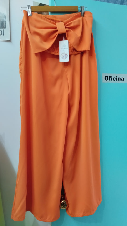 Conjunto top moño y pantalón liso