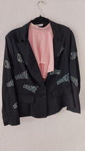 Blazer con aplicaciones en tornasol
