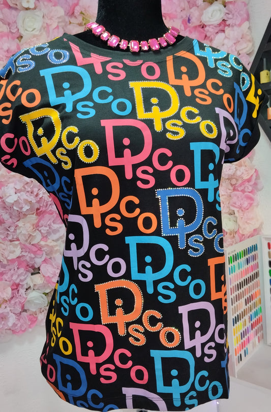 Playera manga corta con estampado de colores